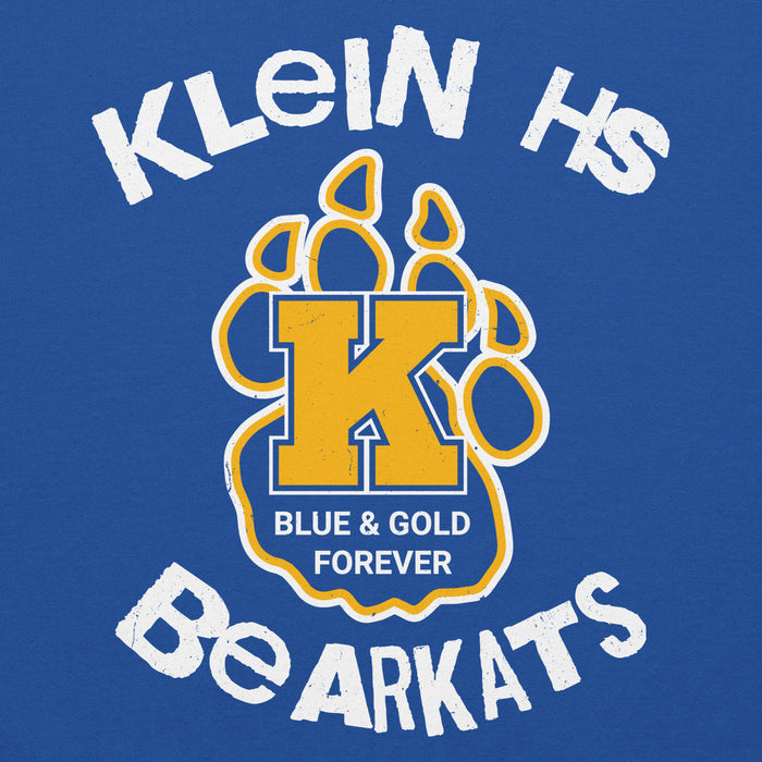Close-up view of Klein High School Bearkats Royal Blue Classic Unisex Hoodie 228