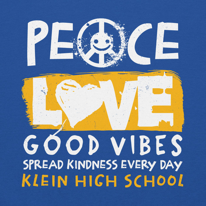 Close-up view of Klein High School Bearkats Royal Blue Classic Unisex Hoodie 240