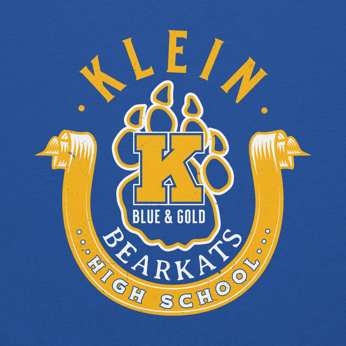 Close-up view of Klein High School Bearkats Royal Blue Classic Unisex Hoodie 229