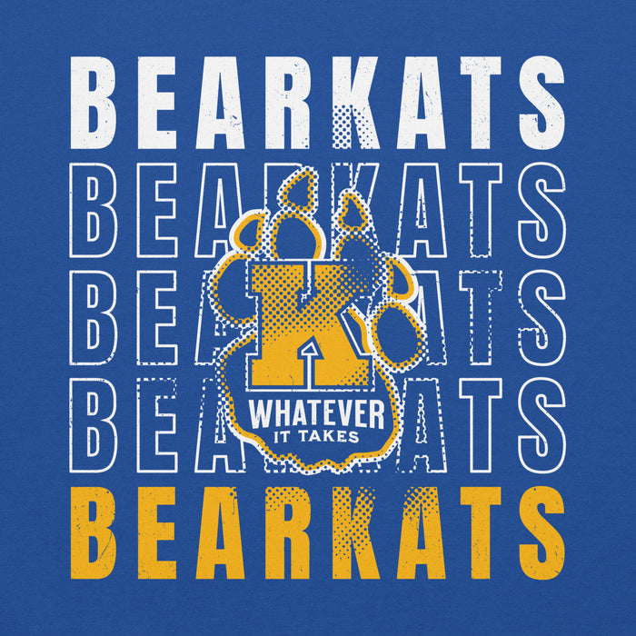 Close-up view of Klein High School Bearkats Royal Blue Classic Unisex Hoodie 233