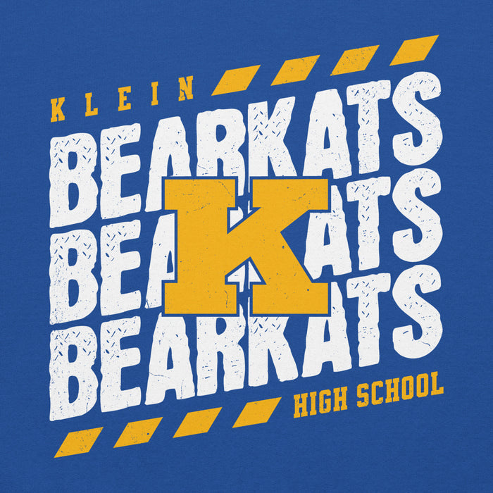 Close-up view of Klein High School Bearkats Royal Blue Classic Unisex Hoodie 223