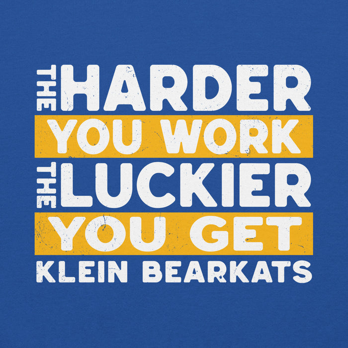Close-up view of Klein High School Bearkats Royal Blue Classic Unisex Hoodie 238