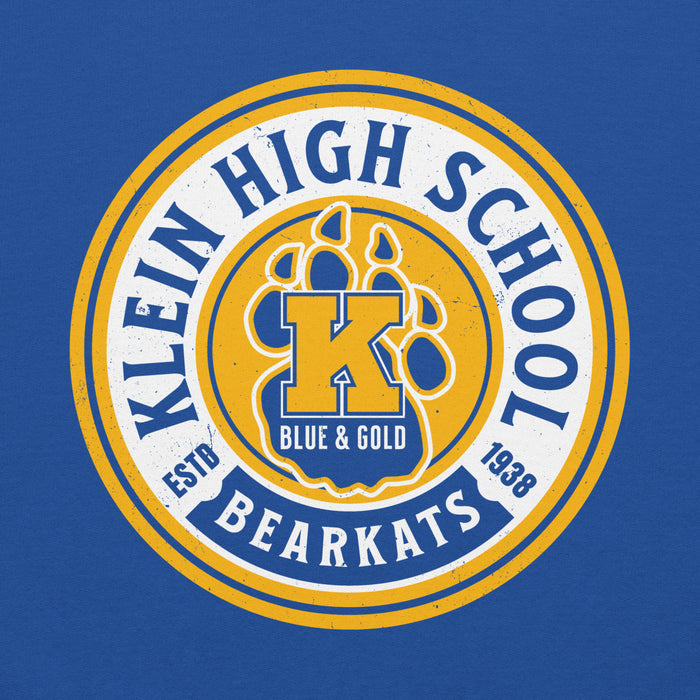 Close-up view of Klein High School Bearkats Royal Blue Classic Unisex Hoodie 220