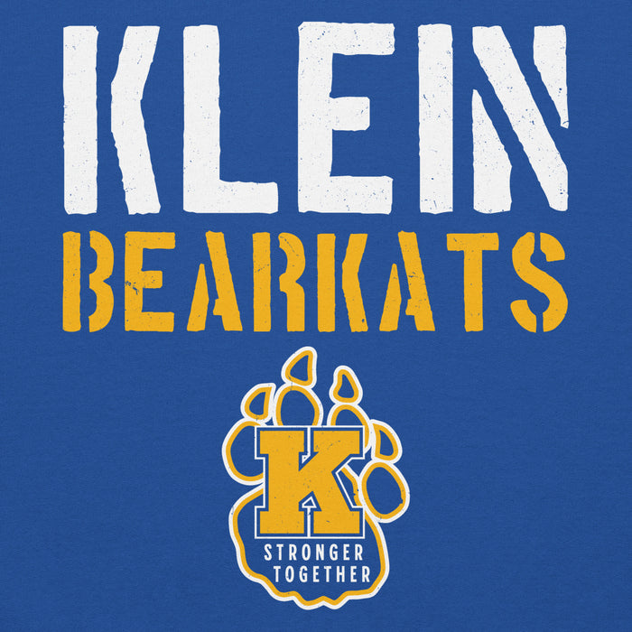 Close-up view of Klein High School Bearkats Royal Blue Classic Unisex Hoodie 017