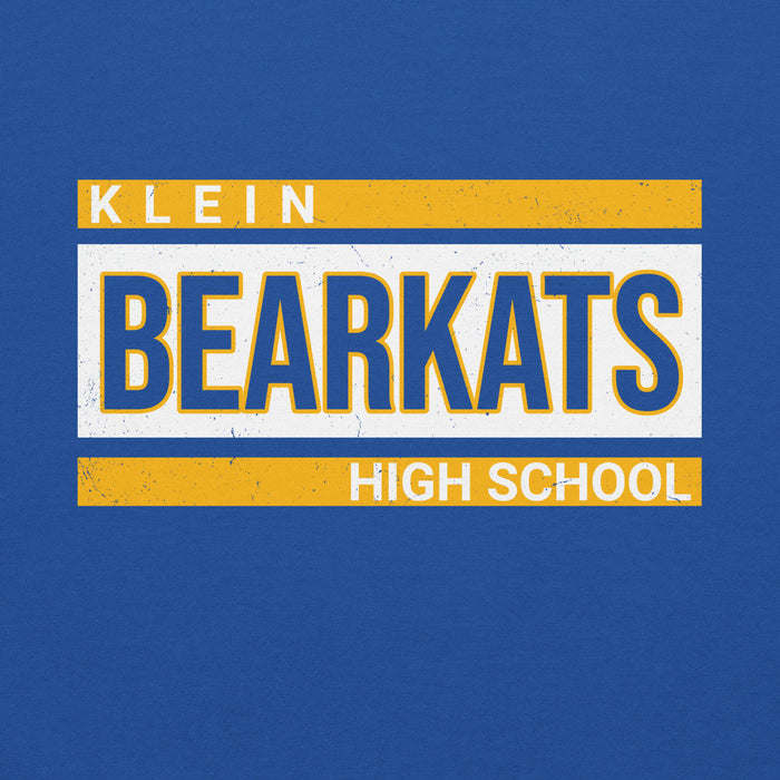Close-up view of Klein High School Bearkats Royal Blue Classic Unisex Hoodie 098