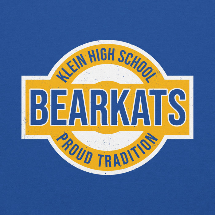 Close-up view of Klein High School Bearkats Royal Blue Classic Unisex Hoodie 011