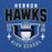 Close-up view of Hebron High School Hawks Royal Blue Classic Unisex Hoodie 204