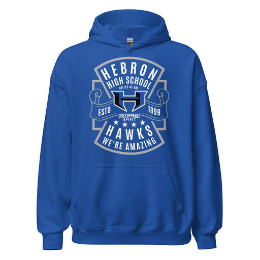 Hebron High School Hawks Royal Blue Classic Unisex Hoodie 207