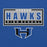Close-up view of Hebron High School Hawks Royal Blue Classic Unisex Hoodie 049