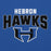 Close-up view of Hebron High School Hawks Royal Blue Classic Unisex Hoodie 234