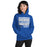 Woman wearing Hebron High School Hawks Royal Blue Classic Unisex Hoodie 238
