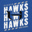 Close-up view of Hebron High School Hawks Royal Blue Classic Unisex Hoodie 223