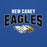 Close-up view of New Caney High School Eagles Royal Blue Classic Unisex Hoodie 234