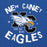 Close-up view of New Caney High School Eagles Royal Blue Classic Unisex Hoodie 228