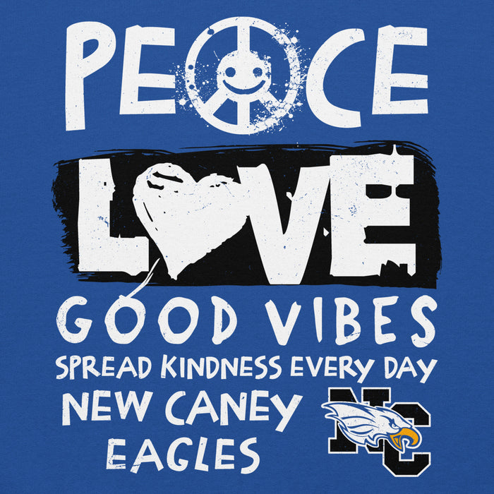 Close-up view of New Caney High School Eagles Royal Blue Classic Unisex Hoodie 240