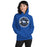 Woman wearing New Caney High School Eagles Royal Blue Classic Unisex Hoodie 203