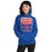 Woman wearing Sam Houston High School Texans Royal Blue Classic Unisex Hoodie 001