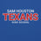 Close-up view of Sam Houston High School Texans Royal Blue Classic Unisex Hoodie 002