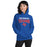 Woman wearing Sam Houston High School Texans Royal Blue Classic Unisex Hoodie 234