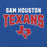 Close-up view of Sam Houston High School Texans Royal Blue Classic Unisex Hoodie 234