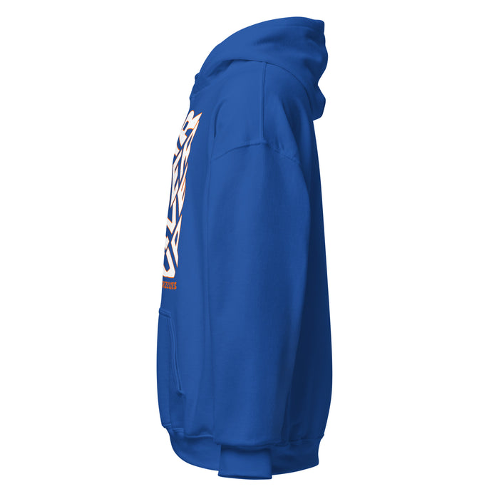 Side view of Grand Oaks High School Grizzlies Royal Blue Classic Unisex Hoodie 236