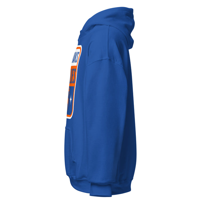 Side view of Grand Oaks High School Grizzlies Royal Blue Classic Unisex Hoodie 001