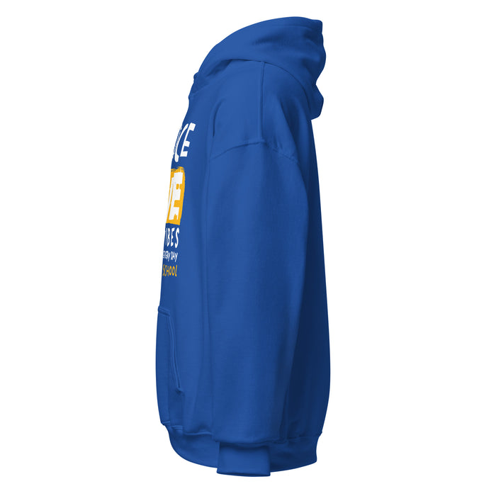Side view of Klein High School Bearkats Royal Blue Classic Unisex Hoodie 240