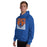 Man wearing a Grand Oaks High School Grizzlies Royal Classic Unisex Hoodie 27