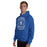 Man wearing St. Frederick High School Warriors Royal Blue Classic Unisex Hoodie 207