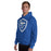 Man wearing Taylor High School Mustangs Royal Blue Classic Unisex Hoodie 225