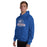 Man wearing Dickinson High School Gators Royal Blue Classic Unisex Hoodie 221