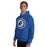 Man wearing Dickinson High School Gators Royal Blue Classic Unisex Hoodie 216