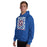 Man wearing Duncanville High School Panthers Royal Blue Classic Unisex Hoodie 236