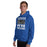 Man wearing Hebron High School Hawks Royal Blue Classic Unisex Hoodie 231