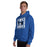 Man wearing Hebron High School Hawks Royal Blue Classic Unisex Hoodie 223