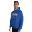 Man wearing Sam Houston High School Texans Royal Blue Classic Unisex Hoodie 049