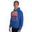 Man wearing Sam Houston High School Texans Royal Blue Classic Unisex Hoodie 001
