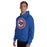 Man wearing Sam Houston High School Texans Royal Blue Classic Unisex Hoodie 216