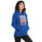 Woman wearing a Grand Oaks High School Grizzlies Royal Classic Unisex Hoodie 01