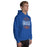 Man wearing a Grand Oaks High School Grizzlies Royal Classic Unisex Hoodie 10