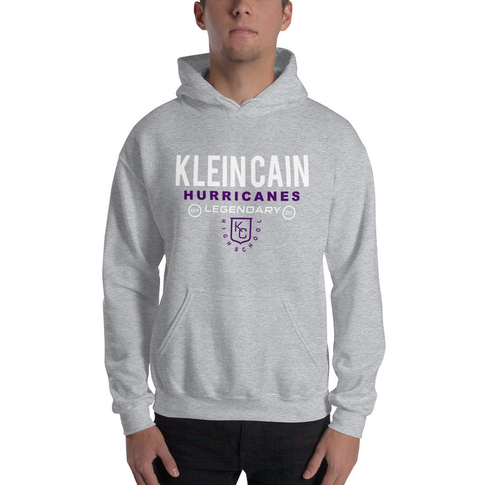 Man wearing a Klein Cain High School Hurricanes Sport Grey Classic Hoodie 03