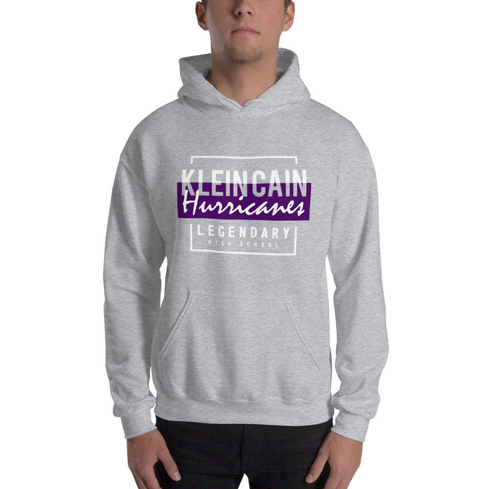 Man wearing a Klein Cain High School Hurricanes Sport Grey Classic Hoodie 05