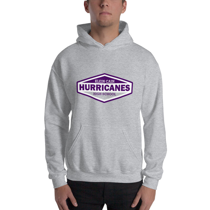 Man wearing a Klein Cain High School Hurricanes Sport Grey Classic Hoodie 09