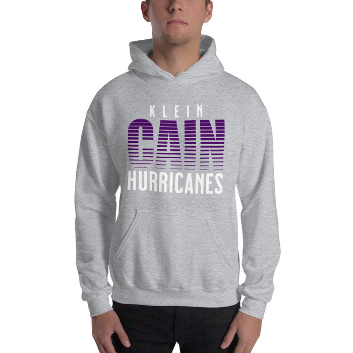 Man wearing a Klein Cain High School Hurricanes Sport Grey Classic Hoodie 24