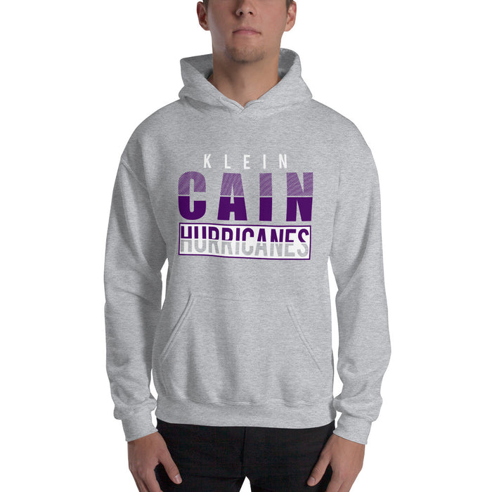 Man wearing a Klein Cain High School Hurricanes Sport Grey Classic Hoodie 31