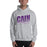 Man wearing a Klein Cain High School Hurricanes Sport Grey Classic Hoodie 32