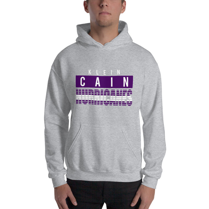 Man wearing a Klein Cain High School Hurricanes Sport Grey Classic Hoodie 35