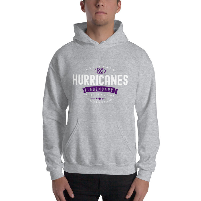 Man wearing a Klein Cain High School Hurricanes Sport Grey Classic Hoodie 44