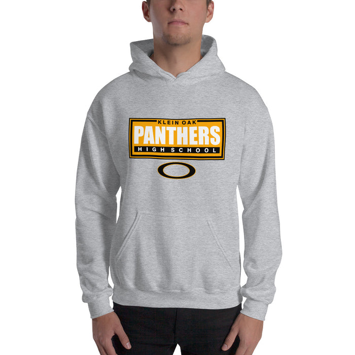 Man wearing a Klein Oak High School Panthers Sport Grey Classic Unisex Hoodie 49