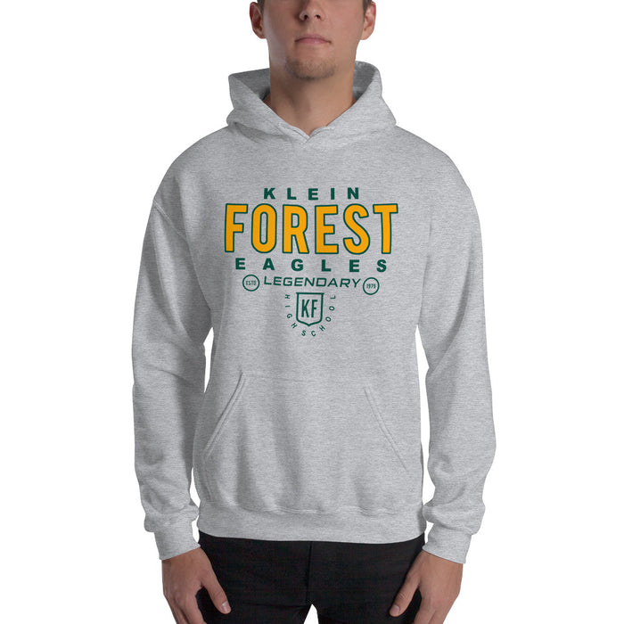 Man wearing a Klein Forest High School Sport Grey Classic Unisex Hoodie 03